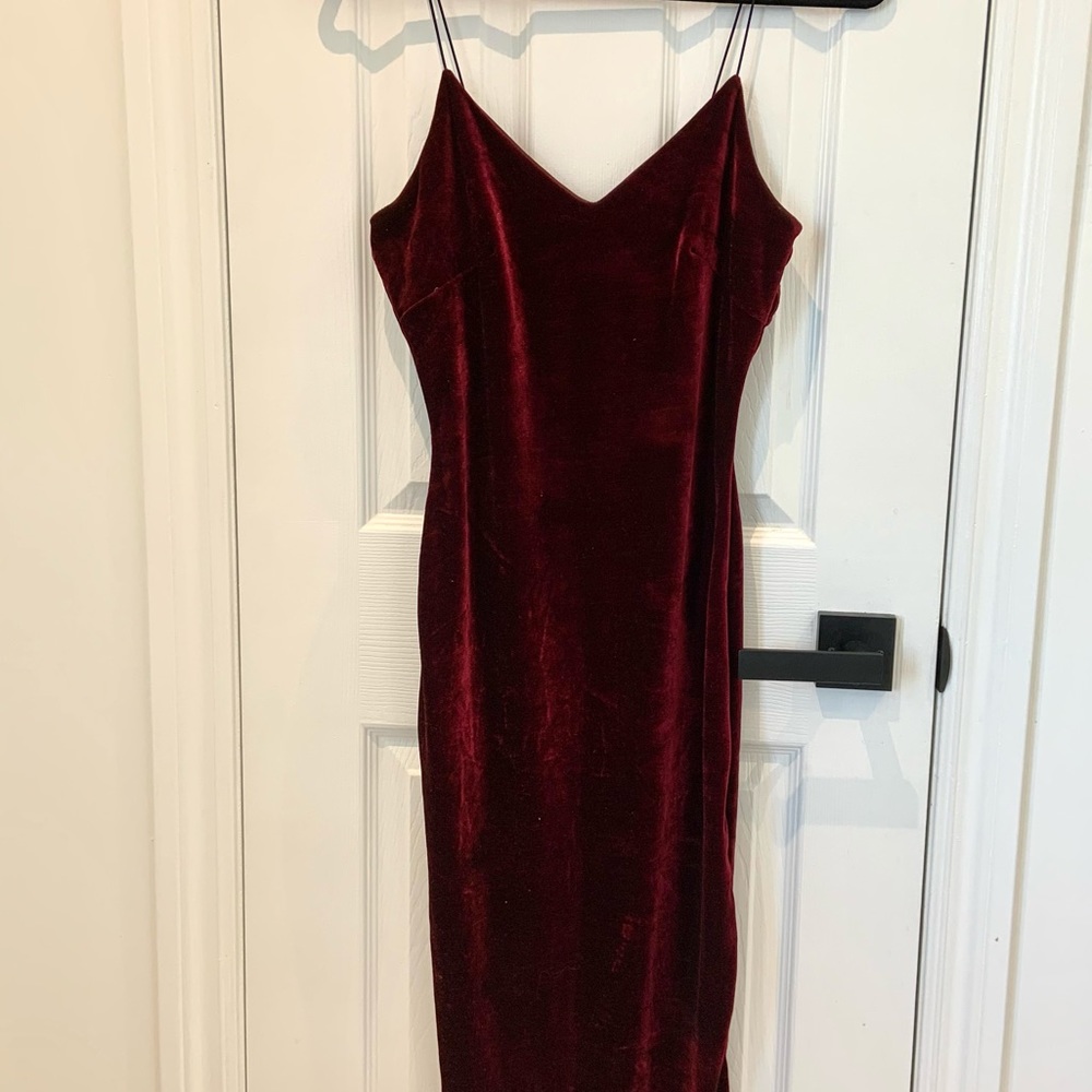 BNWT Velvet burgundy fitted dress